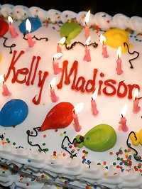 Kelly celebrates her birthday and gets all messy with cake..