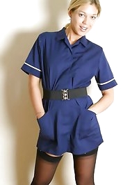 Belle in nurse uniform