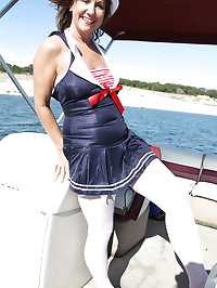 53 year old housewife Lynn enjoying a naked boat ride for..